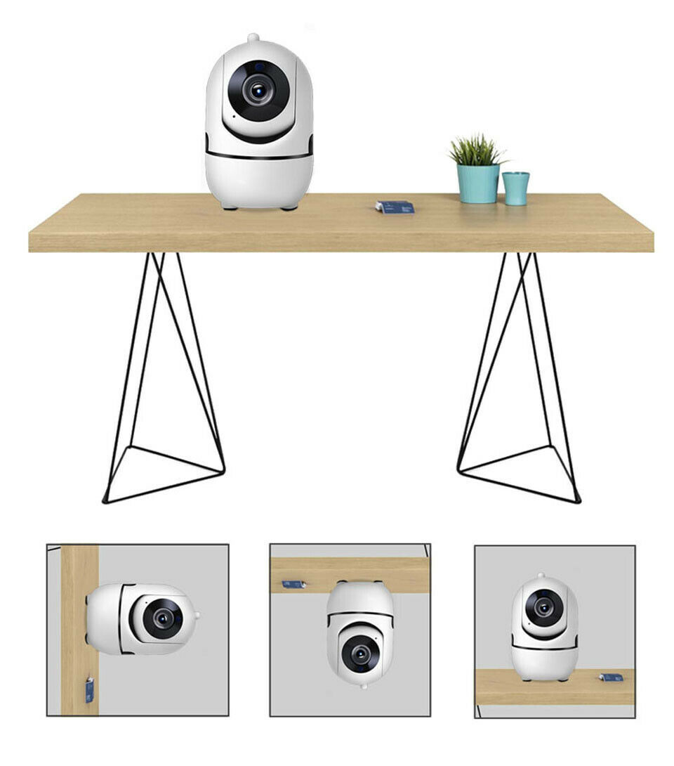 Trådlös WiFi IP-kamera med 360° övervakning (355°/90°) och 1080P HD. Mörkerseende upp till 30 m, rörelse- och ljudlarm i mobilen. Tvåvägsljud för kommunikation. Stöd för 2.4GHz WiFi, microSD (64 GB) och molnlagring. Perfekt för hemmet.
