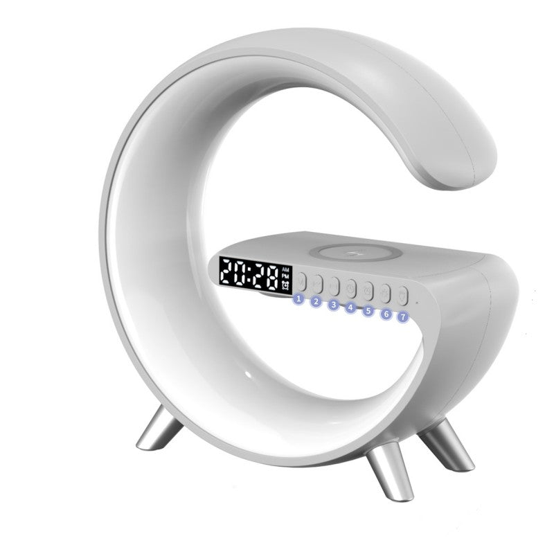 Ny intelligent G-formad LED-lampa med Bluetooth-högtalare och trådlös laddning – stämningslampa med appstyrning för sovrum och heminredning