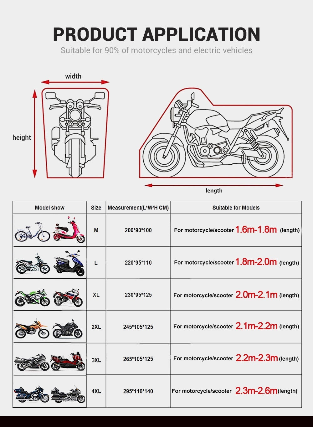 Regntät och dammtät motorcykelöverdrag